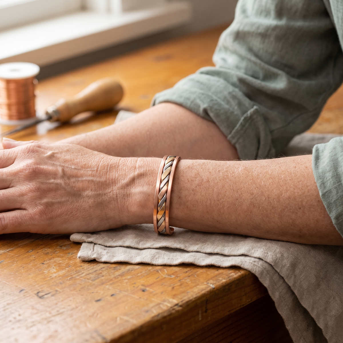 Knospe – Kupferarmband